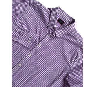 UNTUCKit Meursault Purple Gingham Cotton Shirt Mens XXL Tall Tre Fit 34555